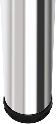 Miniatura 6 de CHARMMA Mesa de bar MDF con 2 patas de acero de alto brillo, blanco y blanco, 47.6lbs