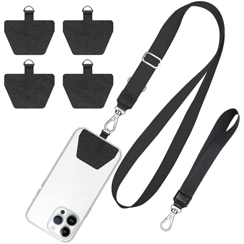 SHANSHUI Phone Lanyard, 4X Durable Pads, Adjustable Cell Phone Lanyard for Keys Premium Nylon Women Men Crossbody Lanyards Around The Neck for Outdoor Climbing Hiking Skiing for All Most Smartphones