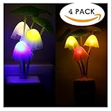 Kids Night light ,2PCS Led Plug In Nightlight for Kids Children ,Color Changing LED Sensor Mushroom Kitchen Bedside Wall Lights