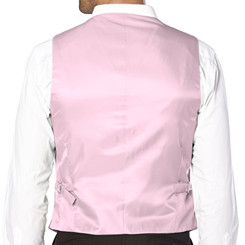 Brand Men's Dress Vest Waistcoat for Suit Solid PINK Color2