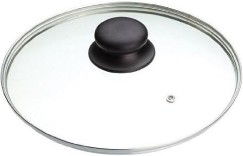 Ibili Stainless Steel Vented Silver & Black Glass Saucepan Cover Lid 16cm, Transparent/Silver/Black, 16 cm