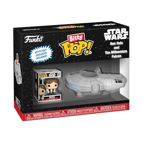 Funko Star Wars Figura Vinilo Han Solo and The Millennium Falcon (Bitty Pop!) Unisex Pop! Standard
