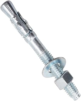 3/8 x 3-1/2 inch Carbon Steel Wedge Anchor kit for Concrete Cement Wall Floor Ground Deck Fence Base Bracket, Drill Stud Post Strong Screw Bolt Set.(30 pcs)