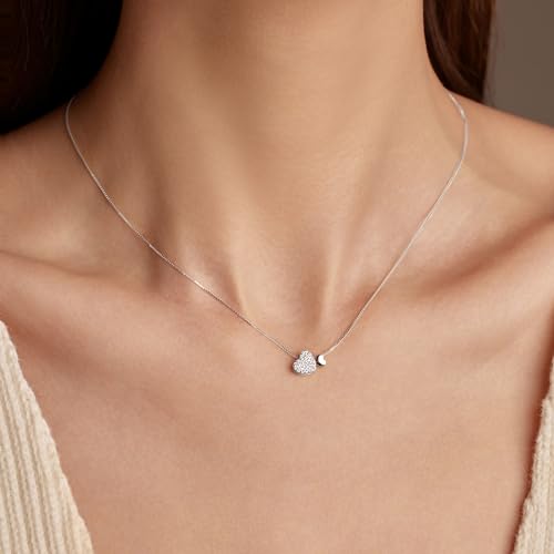 LOVECOM S925 Sterling Silver Heart Necklace for Women Dainty 14k Gold Plated CZ Infinity Love Heart Opal North Star Pendant Choker Necklaces Trendy Chain Jewelry Birthday Gifts for Mom to Daughter2