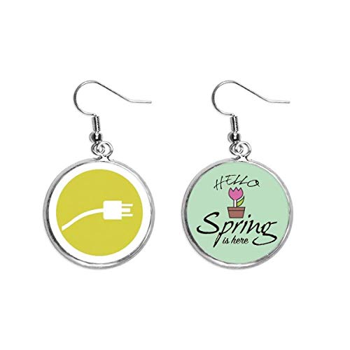 Pendientes de primavera tipo cable de carga modelo colgante decorativo amarillo para mujer