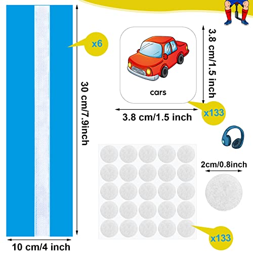 133 Pieces Visual Schedule Cards Daily Routine Home Chore Chart Autism Learning Materials Wall Kids Planner With 6 Blue Background Cards 139 Hook and Loop Dots for Home School Education - Image 4