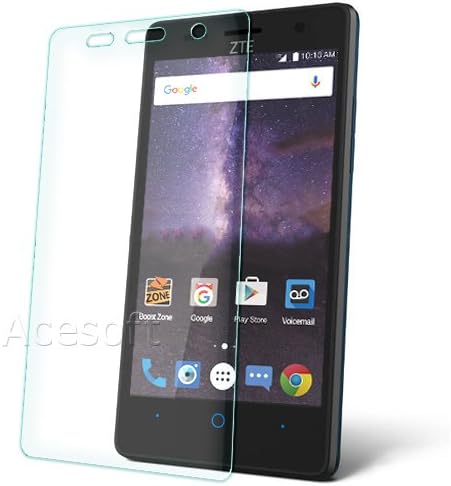 High Responsivity 9H HD Clear Anti-Bubble Anti-Shatter Tempered Glass Screen Protector Guard Shield Compatible with ZTE Majesty Pro Plus LTE Z899VL Android Phone -