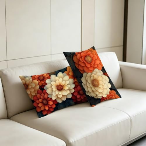 Taie d'oreiller 50x70 fleur en lin imperméable de qualité supérieure - 6
