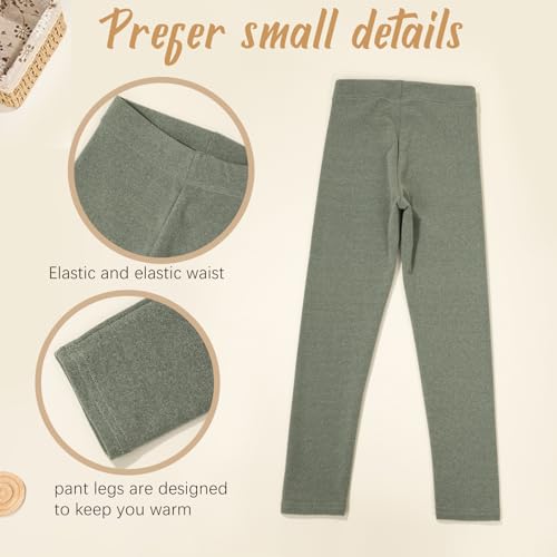 6 Pack Toddler Girl Solid Leggings Soft Comfortable Ankle Length Leggings Kids Stretchy High Waist Pants3