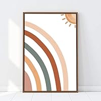 Framed Canvas Wall Art Nordic Rainbow Canvas Prints Home Artwork Decoration for Living Room,Bedroom - 16x24 inches