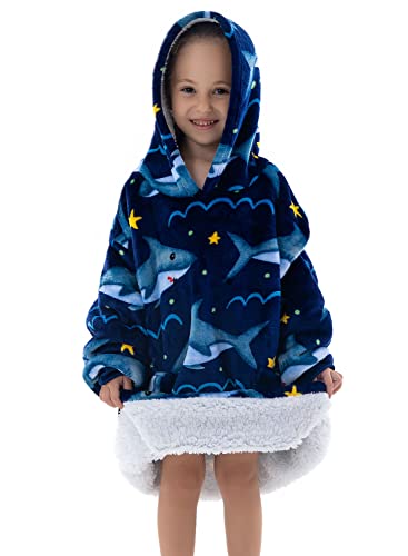 Wearable Blanket Hoodie for Toddlers, Infant 2-6YR Sherpa Blanket Sweatshirt with Pocket, Super Warm Wearable Hoodie Fits 2-6 Years Little Kids Girls Boys - Image 3