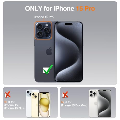 LOHASIC for iPhone 15 Pro Case Leather, Luxury Phone Case Cover, Black - image 2
