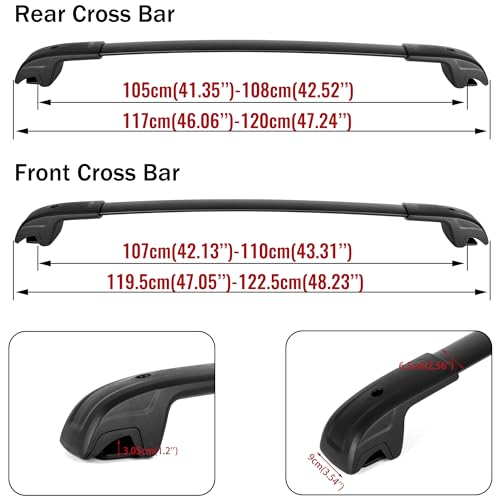 Richeer AM29636 Roof Rack Cross Bars For 2015-2024 Renegade With Side Rails,Cargo Racks Rooftop Luggage Canoe Kayak Bicycle Roof Bag thumb #2