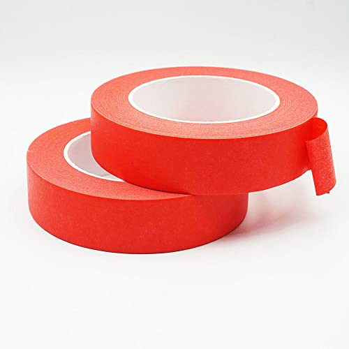 Image of 1 Inch Painters Tape, Red Masking Tape 1 Inch Wide 55 Yards X 2 Rolls, Red Paper Tape for Arts DIY Crafts Painting Labeling Decoration School Projects Home Office