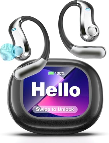 Image of Real-Time AI Translation Earbuds 168 Languages Translator Earphones, Audifonos Traductores Ingles Espanol, Bluetooth 5.4, OWS Open Ear & LCD Touch, Translating Device for Travel Meetings Learning