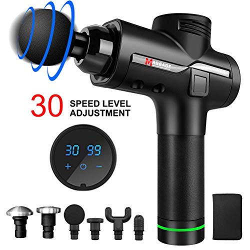 Ggdoo Muscle Massager 30 Speed LCD Display Electric Massager Percussive Vibration Muscle Massager with 6 Massage Heads Massager