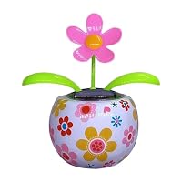 Fleur Danseuse Solaire – Décoration Oscillante Pour Voiture, Bureau Ou Rebord De Fenêtre – Sans Piles, PET 14x6x14 Cm – Adhésif Inclus