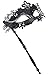 Coxeer Masquerade Mask on a Stick Black Halloween Costume Metal Venetian Mask