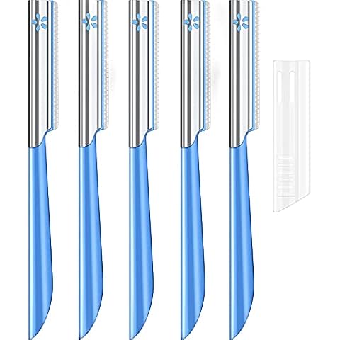 Women Facial Razor for Hair Removal - Dermaplaning Tool Peach Fuzz Trimmer, Fine Hair Remover Eyebrow Razors and Dermaplane Face Shavers Women's Exfoliating for Sensitive Skin Essential Travel Cover