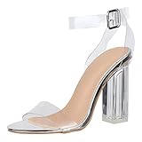 Elara Damen Pumps High Heels Chunkyrayan 8338-41 Silber-38