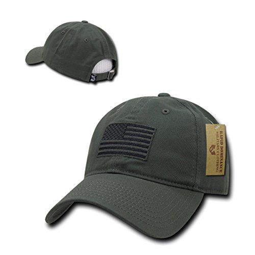 RapDom Polo Style American Pride Flag Baseball Caps Tonal Flag Olive One Size