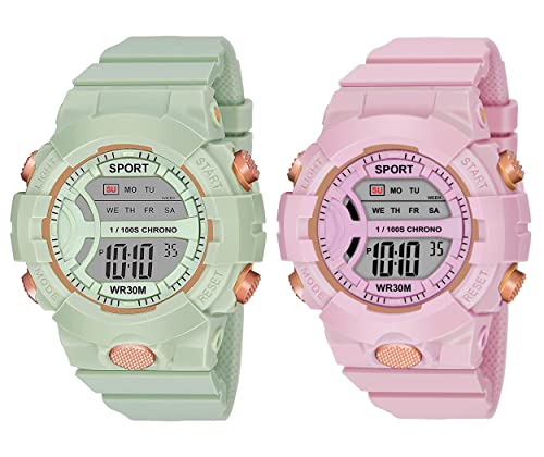 Image of Digital Unisex Watch (Multicolour Dial Multi Colored Strap)