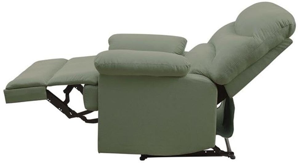 Image of Premium Fabric Recliner Chair with Manual Control, High Density Foam Padding & Full Body Support for Living Room, Color: Green
