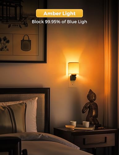 Image of L LOHAS LED Amber Night Lights Plug into Wall, Plug in Night Light Dimmable