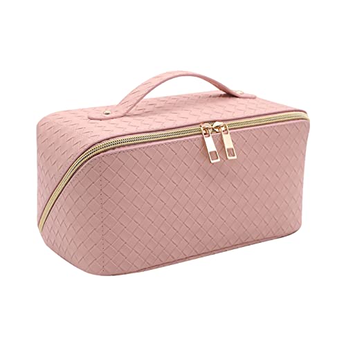 Lutyy Bolsa de Viaje de Gran Capacidad para cosméticos, Bolsa de Aseo portátil, Bolsa de Maquillaje con asa, Bolsa de Viaje Impermeable para cosméticos, Bolsa organizadora Maquillaje Cuero Cover