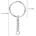 100pcs Split Key Ring with Chain, Lystaii Nickel Plated Split Key Ring Silver Color Metal Split Keychain Ring Parts with 1inch /25mm Open Jump Ring and Connector
