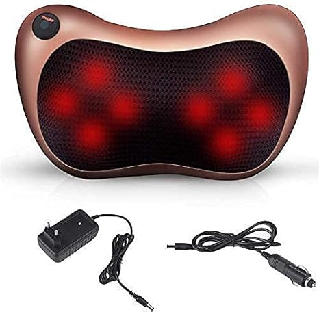 corceptive Electronic Portable Car Massage Pillow Massager Cushion Car Lumbar Neck Back Shoulder Heat Pillow Deep Kneading Massager Relax Pain Back Pillow for Car Home Office Massager
