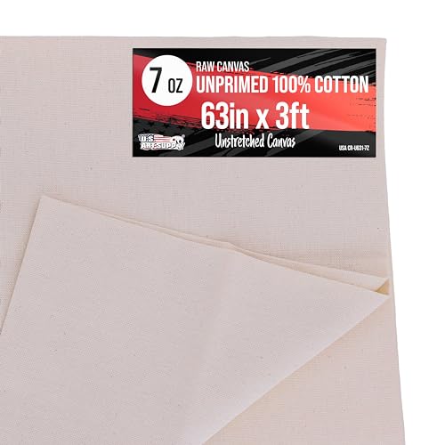 U.S. Art Supply Unprimed Canvas Roll (63 x 3')