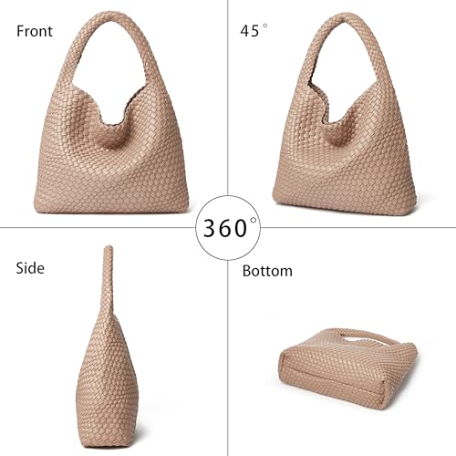 DAILANDO Fashion Woven Tote Bag for Women, Large Capacity Designer Shoulder Weave Hobo Purse