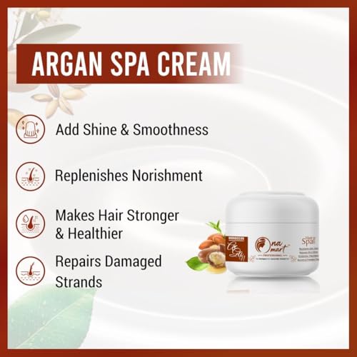 Image of Moroccan Argan Oil Hair Spa Mask 200gm | Deep Conditioning Hair Mask for Dry, Frizzy & Damaged Hair | Sulfate & Paraben Free