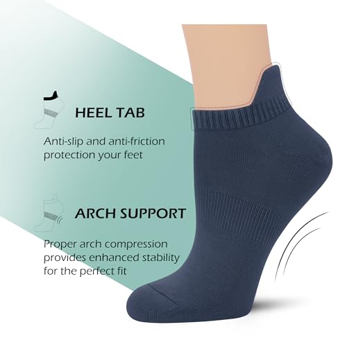 SERISIMPLE Viscose Bamboo No Show Sock Women Ankle Thin Low Cut Socks Arch Support Breathable Athletic Sock 5 Pairs2