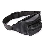 Piernera Hombre De PIEL GENUINA Pogoso, Cangurera Hombre y Mujer HECHO A MANO, Bolsa Crossbody AJUSTABLE al hombro Cintura...