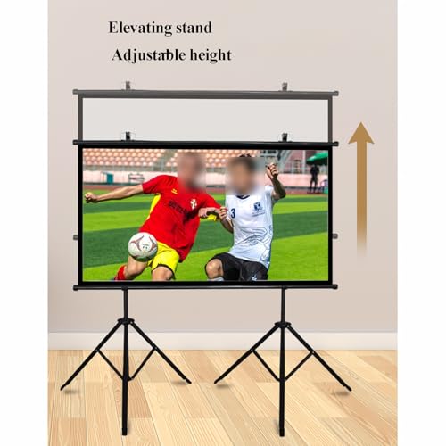 Pantalla para proyector con soporte, pantalla portátil de suelo e interior para montaje en pared, sin arrugas, para viaje y camping (60 pulgadas, 16:9) miniatura 6
