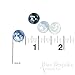 Set of 12 Luminescent Medium Blue Shirt Buttons, Made in Italy