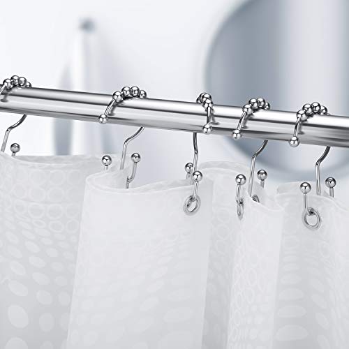 image for CHRYZTAL Stainless Steel Shower Curtain Hooks Rings, Double Glide Show