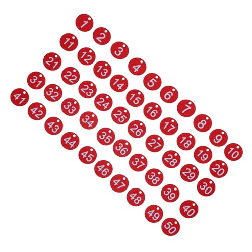 HOMSFOU �v���X�`�b�N���ی^�ԍ����x�� 50���Z�b�g �ԐF ��������1�`50 �ė��p�\�L�[�^�O ���Ǘ� ���b�J�[���� ���◁��̎��ʗp