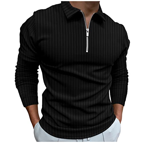 LAOSU Polos Homme Manche Longue Respirants Polo Maille Hauts DéContractéS MarinièRe Femme Chemise Rose Sport MasculinAffaires Golf en Luxe Homme, Le Noir, M, (vG4Mhg9Wk)