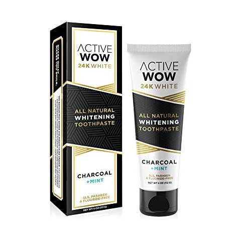 Active Wow Activated Charcoal Toothpaste - Charcoal Toothpaste for Whitening, Charcoal Teeth Whitening, Made with Organic Coconut Oil & Xylitol, Charcoal Activated Toothpaste (4 Ounce (Pack of 1)) Cover