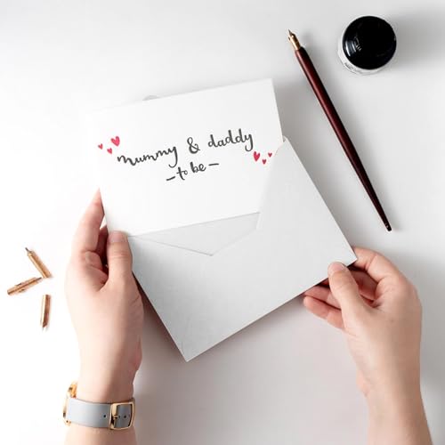 Briefumschläge Aus Kraftpapier,(DIN C6-162 x 114 mm),für Briefe, Grußkarten, Einladungskarten, Geburtstagskarten-Weiß-25 Stück