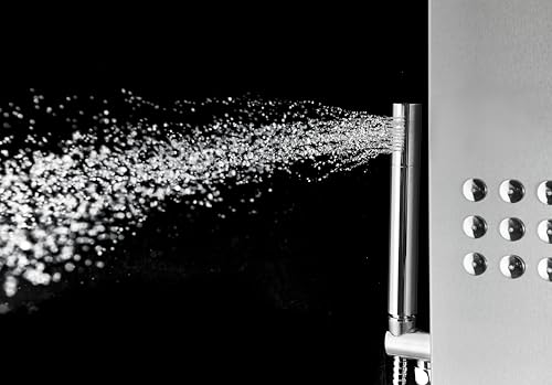 Blue Ocean 64.5” Stainless Steel SPS8727 Thermostatic Shower Panel Column with Rainfall Showerhead, Body Jets, and Handheld Showerhead, Shower Tower - Thumbnail 3
