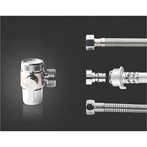 Image of sink faucet diverter valve /adapter to bidet shower hose with aerator for bathroom /kitchen faucet