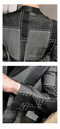 REHJJDFD Men's Classic Denim Business Casual Denim Suit Jacket Male Cowboy Blazers Men Slim Fit Coat4