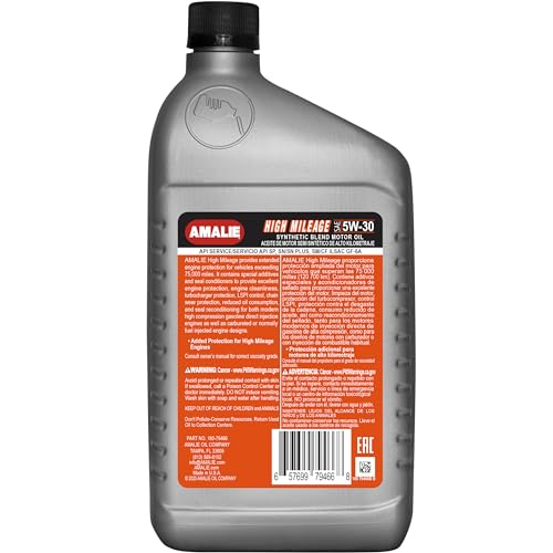 AMALIE High Mileage Aceite Motor 5W-30 1 Quart Pack 12 miniatura 3