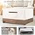 Fire Pit Cover Rectangular, Outdoor Heavy Duty 600D 100% Waterproof Tear-Resistant 52 Inch Fire Table Cover Rectangle, Patio Gas Fire Pit Table Covers, Beige 52" L x 34" W x 24" H
