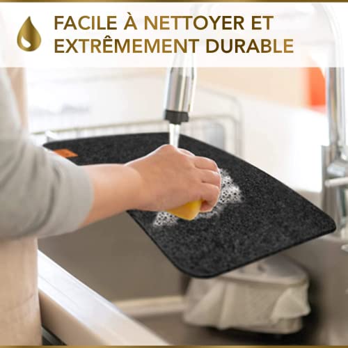 Sets de table rectangulaire en feutre lavable Luana Rose pour protéger des taches et rayures - 5