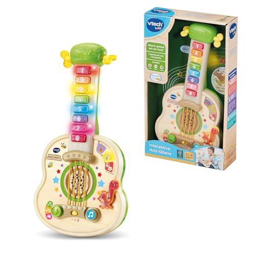 Vtech Baby Interaktive Holz-Gitarre – E-Kindergitarre zum...